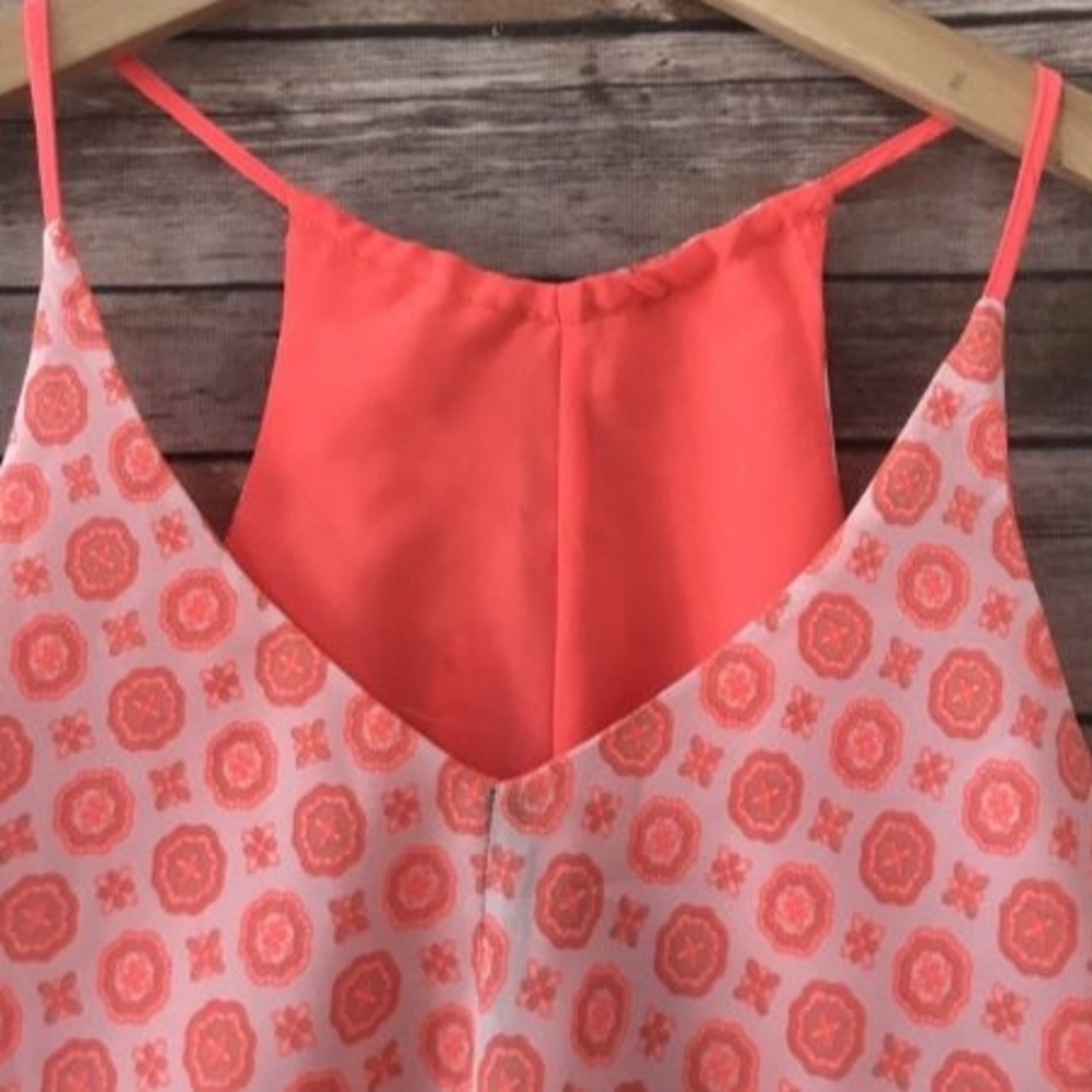 Pink & Orange Sleeveless Lightweight Reversible Top Size M By Three Of Hearts - Picture 4 of 7